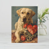 ラブラドール ヴィンテージ バレンタインデー シーズンカード (スタンド正面)