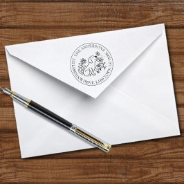 ラブラドール,子犬,花,円,差出人住所 セルフインキングスタンプ