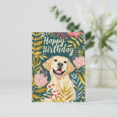 ラブラドール 誕生日おめでとう  ポストカード (スタンド正面)