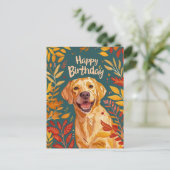 ラブラドール 誕生日おめでとう ポストカード (スタンド正面)