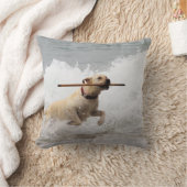 ラブラドール-黄色-策略行って下さい! 犬を浜に引き上げて下さい クッション (ブランケット)