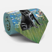 ラブラドール(黒) – 帆船(モネ) ネクタイ (ロール)