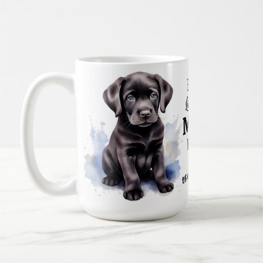 ラブラドールMOM犬パーソナライズされた恋人かわいい子犬 コーヒーマグカップ (左)