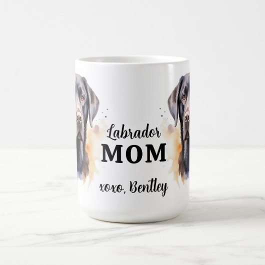 ラブラドールMOM犬パーソナライズされた恋人ブラックラボ コーヒーマグカップ (中央)