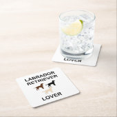 ラブラドールretrieverすべての色のシルエット スクエアペーパーコースター (インサイチュ)