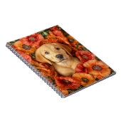 ラブラドールxゴールデンパピー懐かしいポピー入り ノートブック (右側)