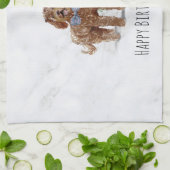 ラブラパーソナライズされたドルドッグキッチンティータオル キッチンタオル (折り畳み)