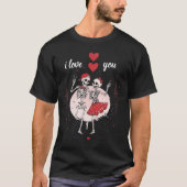 ラブラブなスケルトンのカップル Tシャツ (正面)