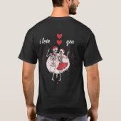ラブラブなスケルトンのカップル Tシャツ (裏面)