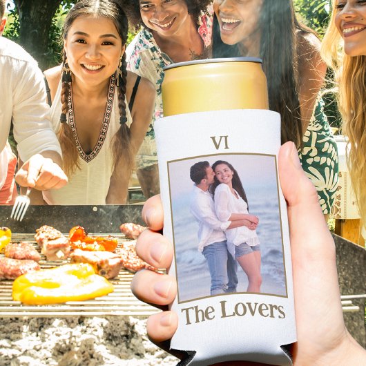 ラブラブな2人の写真 / 恋人たちのタロットカード スリム缶クーラー