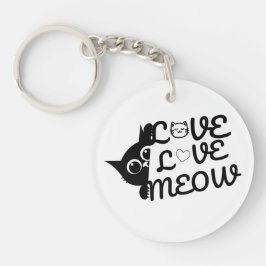 ラブラブにゃんこ かわいい猫好きキーチェーン - 楽しい Kaw デザイン キーホルダー