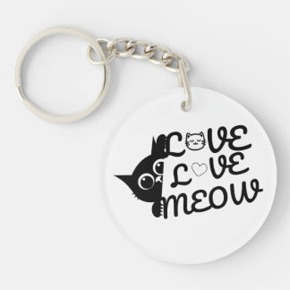 ラブラブにゃんこ かわいい猫好きキーチェーン - 楽しい Kaw デザイン キーホルダー