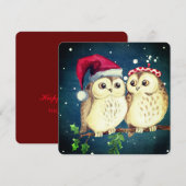 ラブラブのクリスマスフクロウ　スイート シーズンカード (正面/裏面)