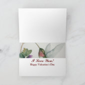 ラブラブラブハミングバードバレンタインデイカード カード (内部)