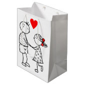 ラブラブ カップル ギフト バッグ ミディアムペーパーバッグ (正面アングル)
