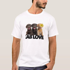 ラブラブ ラブラドール レトリバー チョコレート ブラック イエロー Tシャツ