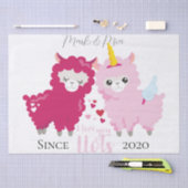 ラブラブ ラマ カスタマイズ ギフト 彼氏 彼女 薄葉紙 (クラフト)