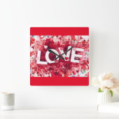 **ラブラブ**時計 スクエア壁時計 (ホーム)