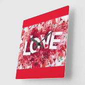 **ラブラブ**時計 スクエア壁時計 (傾斜)