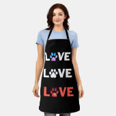 ラブラブtシャツデザイン エプロン (着用した状態)
