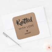 ラブラベル付きニット、手作りギフトラベル、クラフト スクエアシール (封筒)