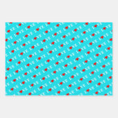 ラブラベンダーグリーンアクアブルーターコイズ ラッピングペーパーシート (正面3)