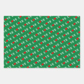 ラブラベンダーグリーンアクアブルーターコイズ ラッピングペーパーシート (正面)