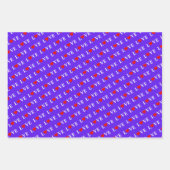 ラブラベンダーグリーンアクアブルーターコイズ ラッピングペーパーシート (正面3)