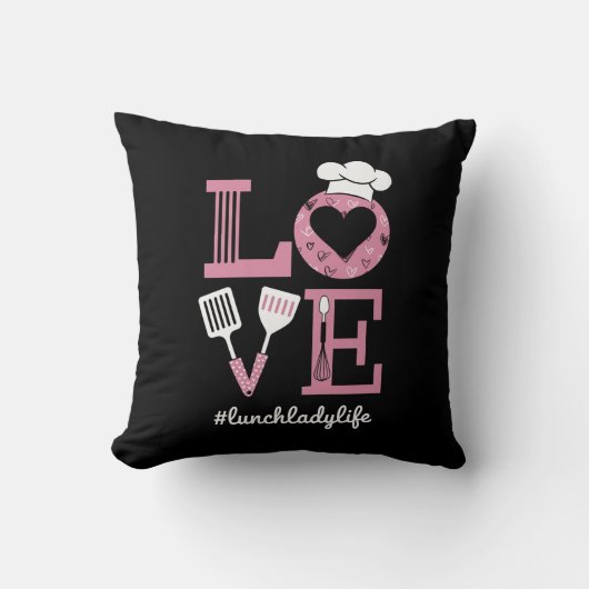 ラブランチレディーライフおもしろいヴァレンティーンズデイギフト クッション (正面)