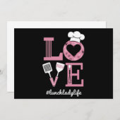 ラブランチレディーライフおもしろいヴァレンティーンズデイギフト 招待状 (正面/裏面)