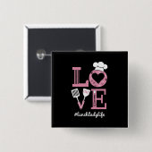 ラブランチレディーライフおもしろいヴァレンティーンズデイギフト 缶バッジ (正面&裏面)