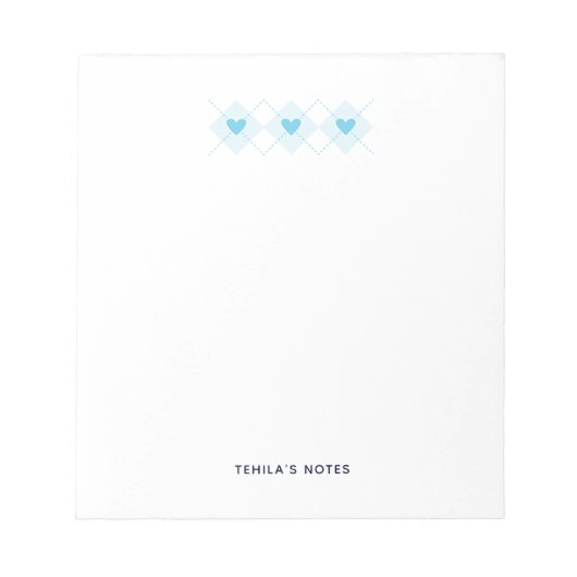 ラブリアーガイル柄のー ノートパッド (正面)