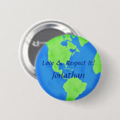 ラブリスペクトアースグローブアートネームバカスタマイズッジ 缶バッジ (正面&裏面)