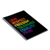 ラブリスペクトフリーダムトレランス平等プライド ノートブック (右側)