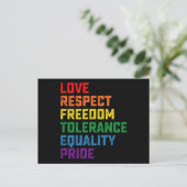 ラブリスペクトフリーダムトレランス平等プライド ポストカード (スタンド正面)