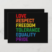 ラブリスペクトフリーダムトレランス平等プライド ポストカード (正面/裏面)