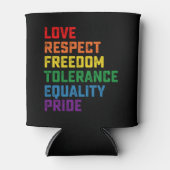 ラブリスペクトフリーダムトレランス平等プライド 缶クーラー (正面)