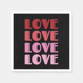 ラブリピート文字バレンタインデー愛する スタンダードカクテルナプキン