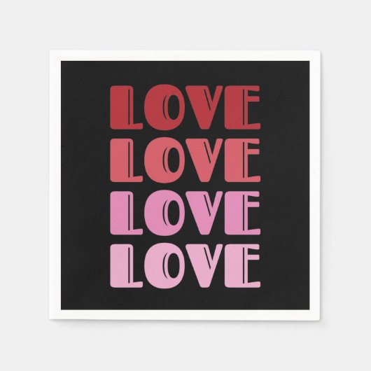 ラブリピート文字バレンタインデー愛する スタンダードカクテルナプキン (正面)