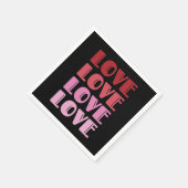 ラブリピート文字バレンタインデー愛する スタンダードカクテルナプキン (角)