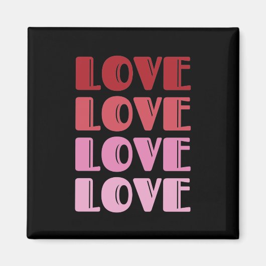 ラブリピート文字バレンタインデー愛する マグネット (正面)