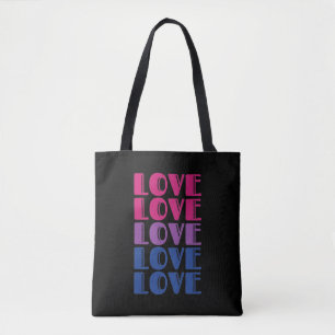 ラブリピート文字LGBTQバイセクシャルプライド トートバッグ
