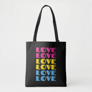 ラブリピート文字LGBTQパンセクシャルプライド トートバッグ