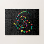 ラブリボンハートパズル自閉症啓発ギフト ジグソーパズル (横)