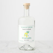 ラブリモンチェロのラベルを持つ自家製 リキュールボトルラベル (正面)