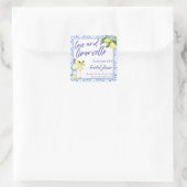 ラブリモンチェロイタリアン手書きブライダルシャワー スクエアシール (バッグ)