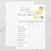 ラブリモンチェロカクテルブライダルシャワーゲーム (正面/裏面)