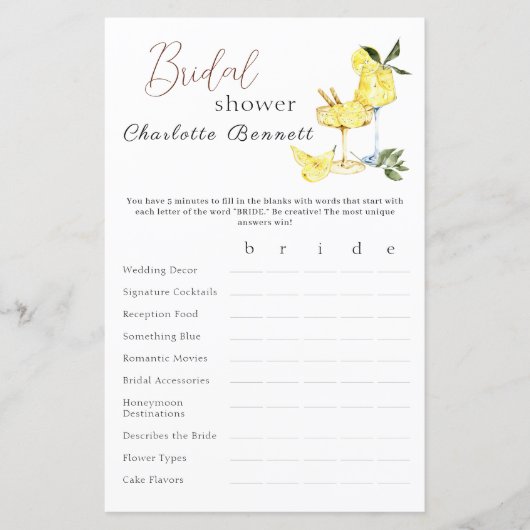 ラブリモンチェロカクテルブライダルシャワーゲーム (正面)