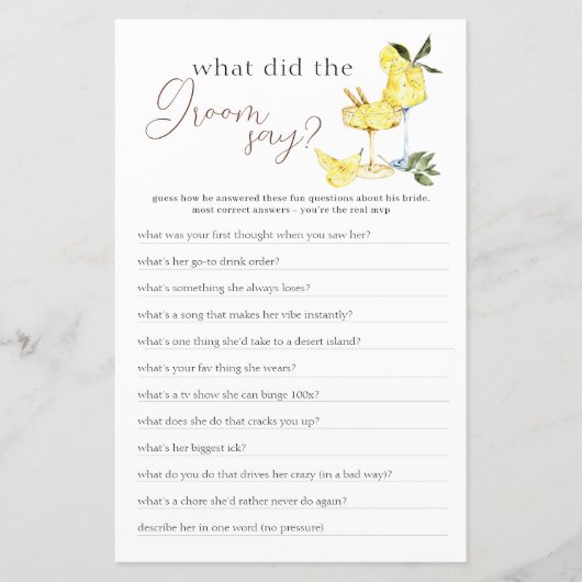 ラブリモンチェロカクテルブライダルシャワーゲーム (正面)