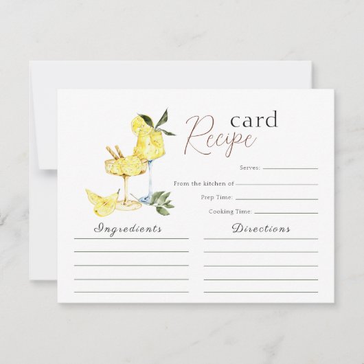ラブリモンチェロカクテルブライダルシャワーレシピカード 招待状 (正面)